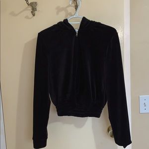 Velour zip up hoodie